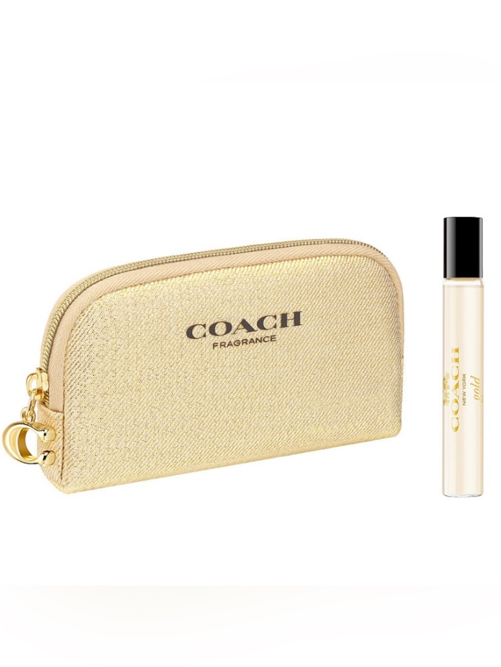 Authentic Coach Gold Fragrance Cosmetic Mini Pouch Set
